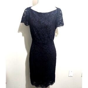 Diane Von Furstenbery Womens 6 Lace Pencil Dress Black Cocktail Party Evening